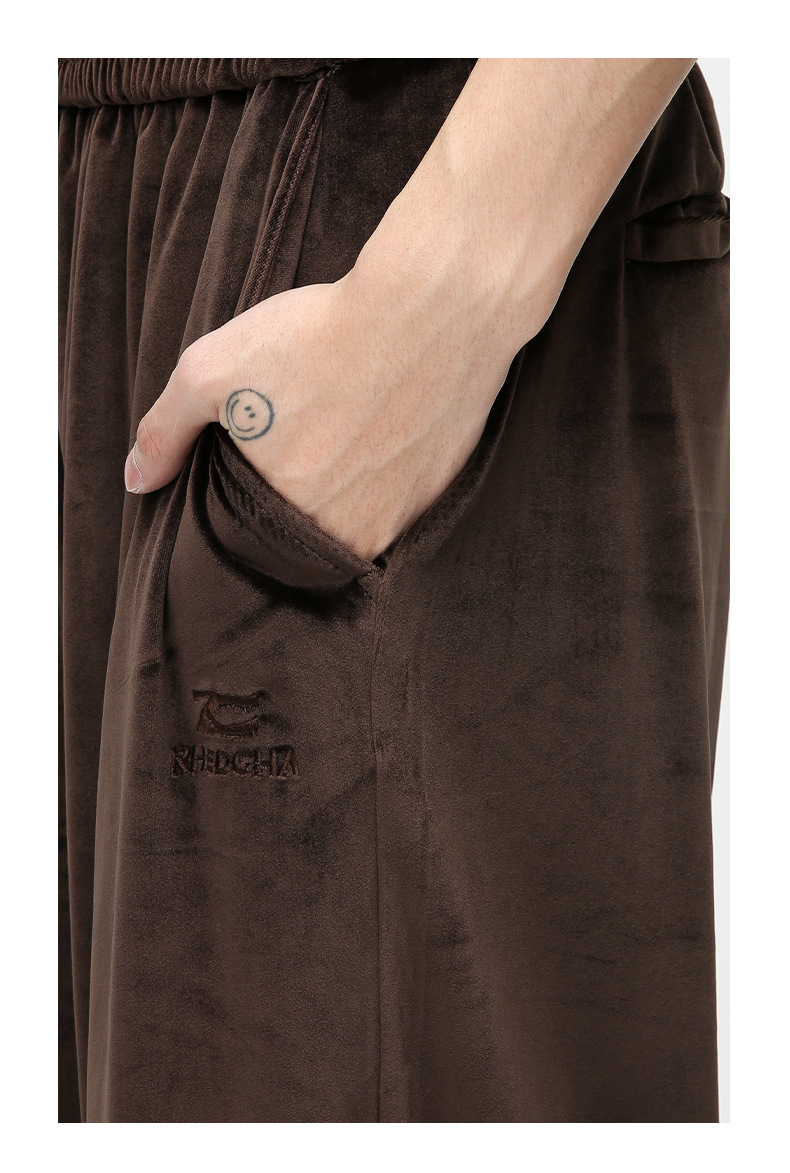 Abbigliamento maschile vintage velluto con cappuccio cardigan cappotto drappeggiato pantalone completo_voghion.com