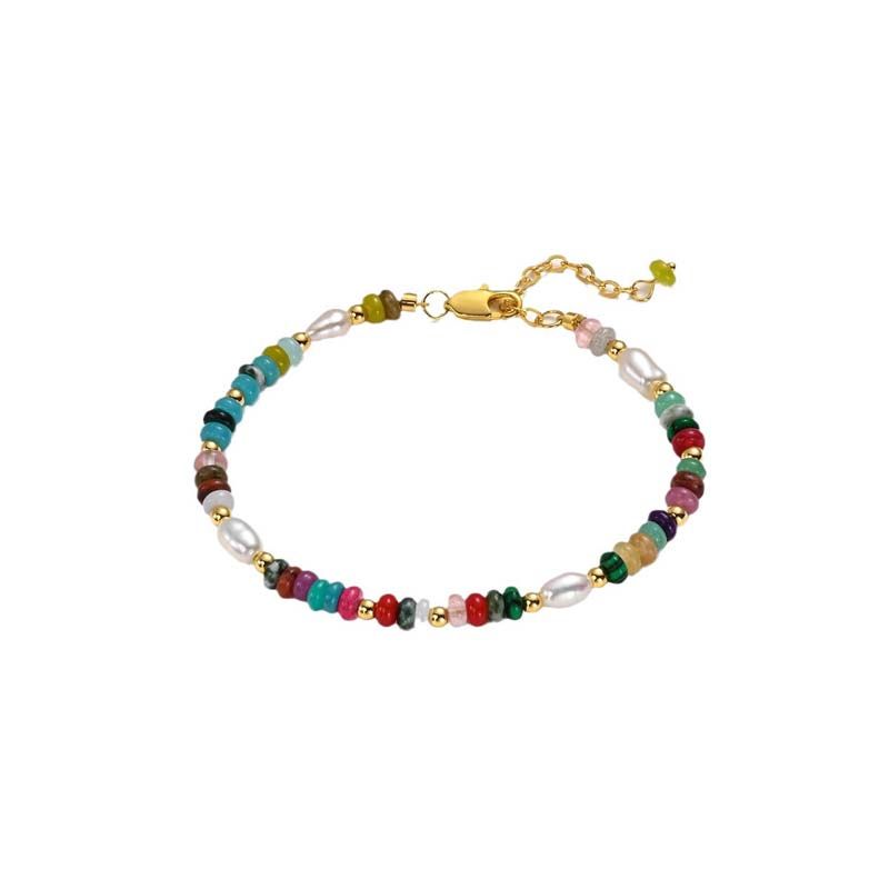 Collane di perle d'acqua dolce naturali in pietra e perle colorate alla moda per donne, collana con catena a clavicola color oro retrò, gioielli e regali_voghion.com