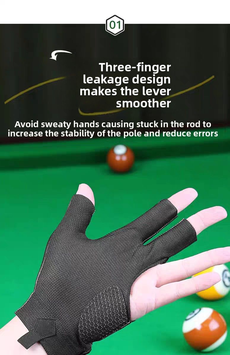 Gloves Full High-end Anti-slip Fingerless Table Tennis Billiard Supplies Thin Snooker Three Finger Breathable_voghion.com