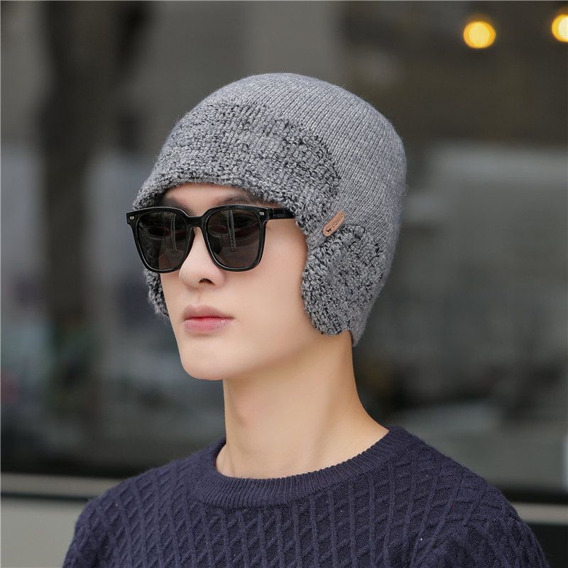 Nuovo maglione di lana felpato da uomo con protezione per le orecchie bicolore hick kni auumn winer pullover ah, sci da uomo e da donna_voghion.com
