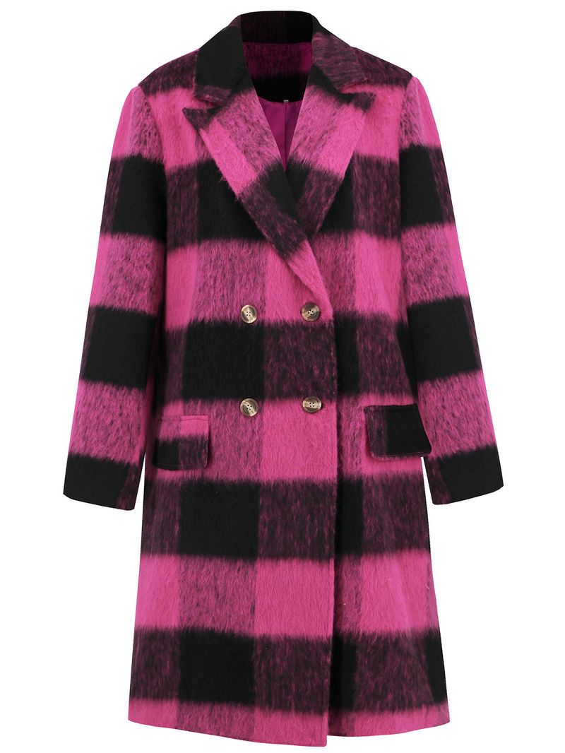 2024 Winter New Long Plaid Double-Sided Wool Coat With High-End Suit Collar Woolen Jacket_voghion.com