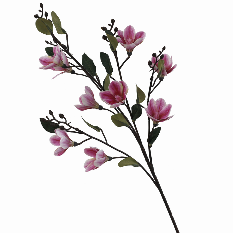 Chinese flower arrangement hotel lobby home living room club tea room flower arrangement 3D film 9-head magnolia_voghion.com