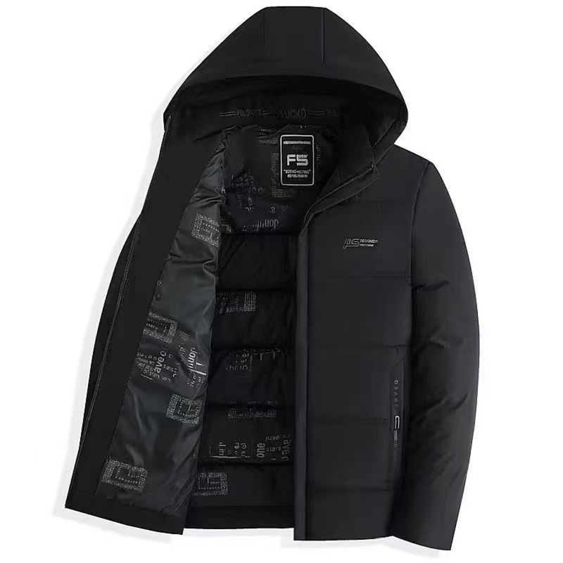 1 Giacca con cappuccio staccabile ispessita 2024 Nuovo stile invernale da uomo, casual, caldo, in cotone, per uomini di mezza età e anziani_voghion.com