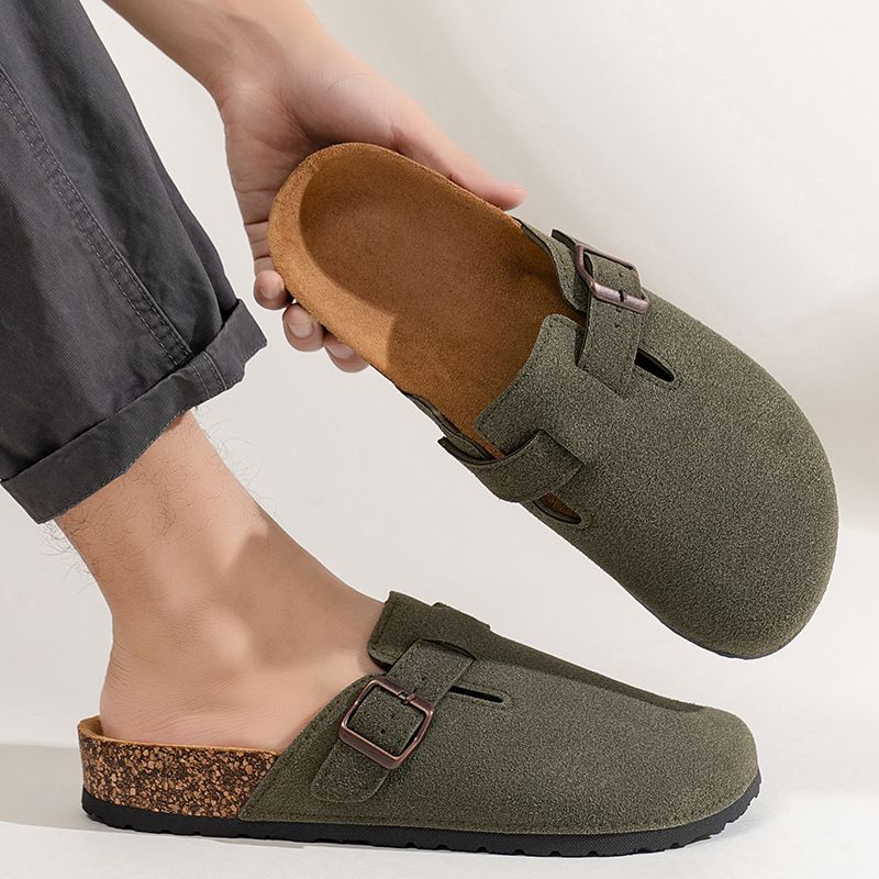 Unbeatable Quality New Plus Size Couple Semi Slippers Fashionable Style For Wearing Outside, With Toe Caps And Thick Soled Men's Sneakers_voghion.com