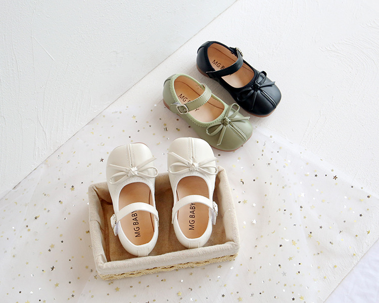 Mother&Kids Children's leather shoes small fresh girls single shoes bow baby walking shoes Soft soled little girl princess shoes children's shoes_voghion.com
