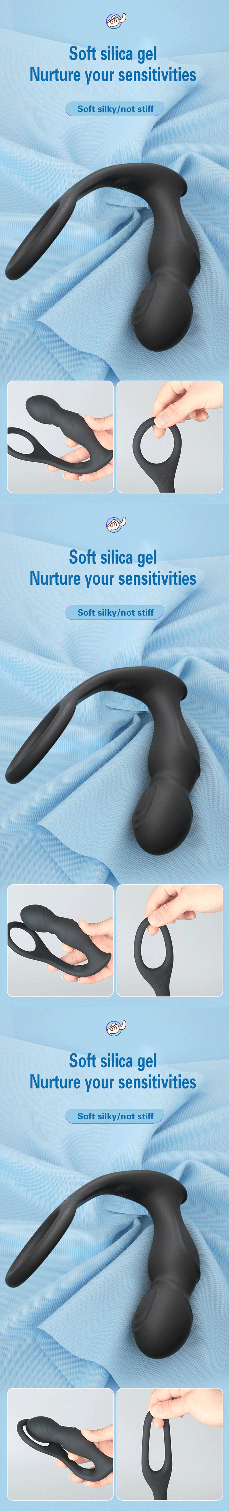 Männliche Prostata-Massage, Fern-Analvibrator, 10 Geschwindigkeiten, Verzögerung der Ejakulation, Ring, Hoden, Stimulieren, Anus-Plug, Hintern_voghion.com
