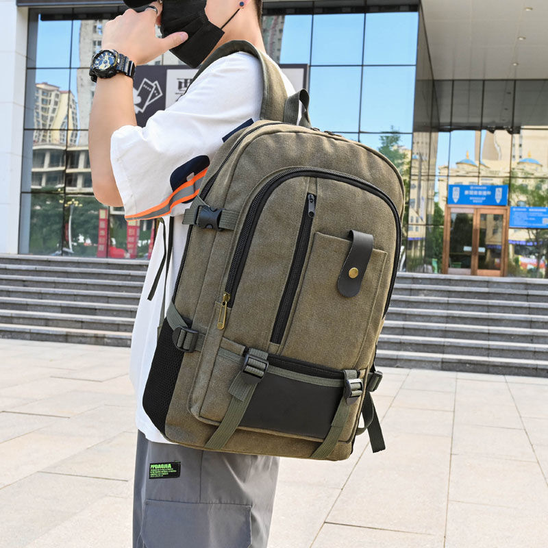 2024 New Men's Leisure Travel Canvas Large Capacity Fashion Backpack Student backpack_voghion.com