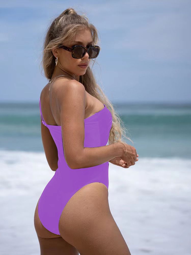 Sieviešu apģērbs Bikini Viengabala peldkostīms Splicing Bikini_voghion.com