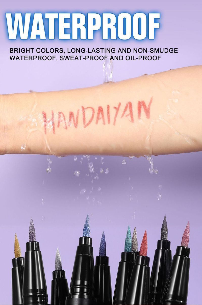HANDAIYAN Ultra - Fine Metallic Liquid Eyeliner With Pearl Shimmer - Waterproof, Long - Lasting And Smudge - Proof_voghion.com