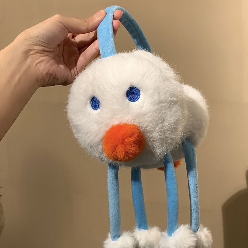 Niedliche kleine Schneemann-Plüsch-Ohrenschützer für Frauen, warm, dick, für den Winter, für Studenten, die Fahrrad fahren, winddicht, kalte Ohrenwärmer_voghion.com