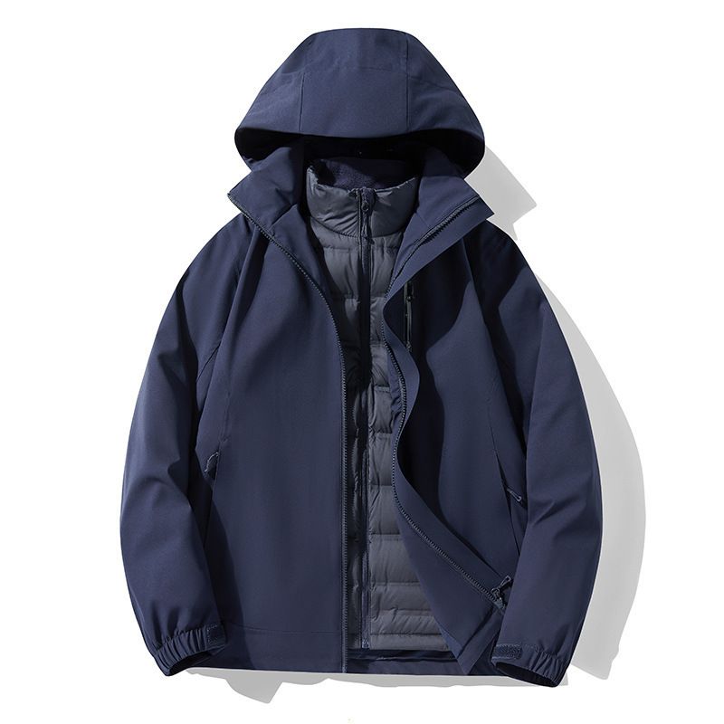 New Outdoor Couple Three-in-One Detachable Fully Heat-Sealed 90 White Duck Down Liner Ski Hiking Jacket_voghion.com