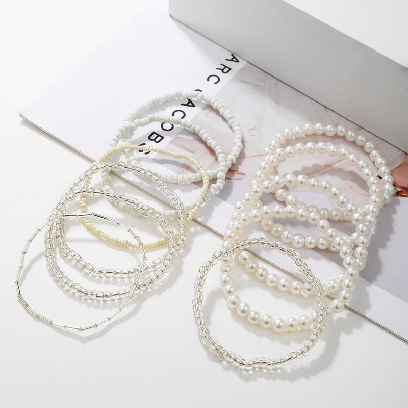 Neues Handstück-Kombinationsset, modische, personalisierte Textur, mehrschichtiges Armband mit 11 Perlen und Reisperlen_voghion.com