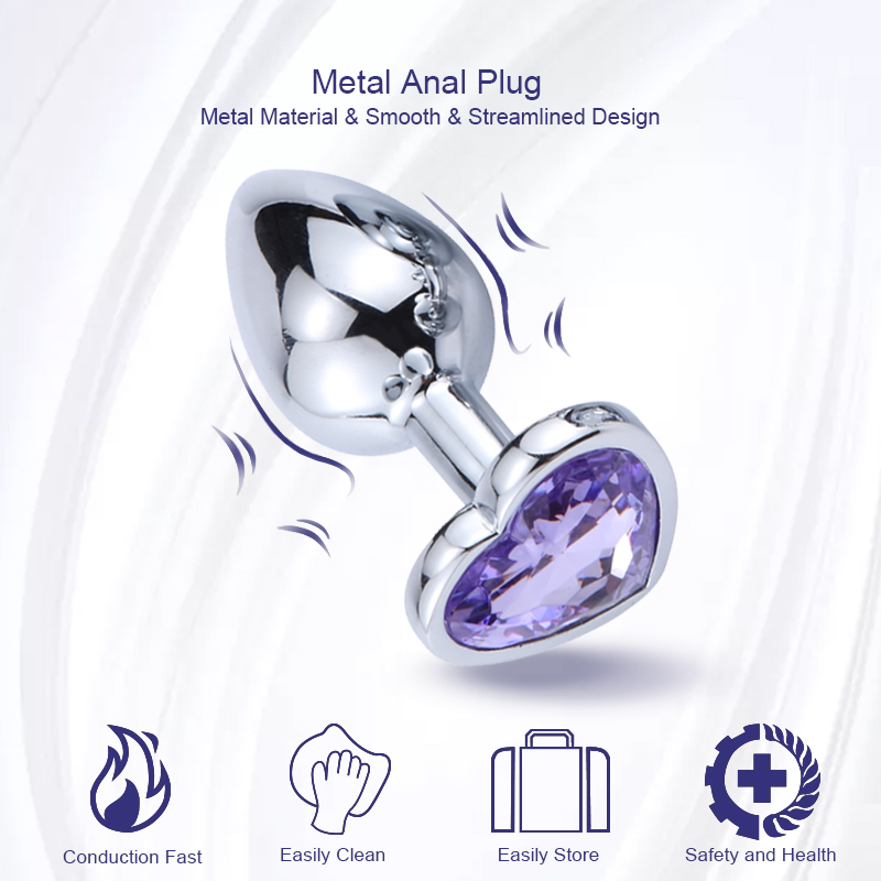 Anal Plug Sex Toys Heart Stainless Steel Crystal Anal Plug Smooth Steel Butt Plug Stimulator For Women Male Ad_voghion.com