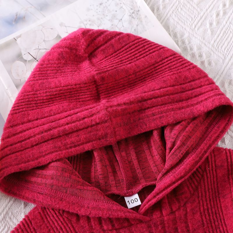 Anzug für Mutter und Kind, Mädchen, langärmelig, lässiger Strickpullover, mehrfarbig, ausgestellte Hose, Pullover, zweiteiliger Anzug_voghion.com