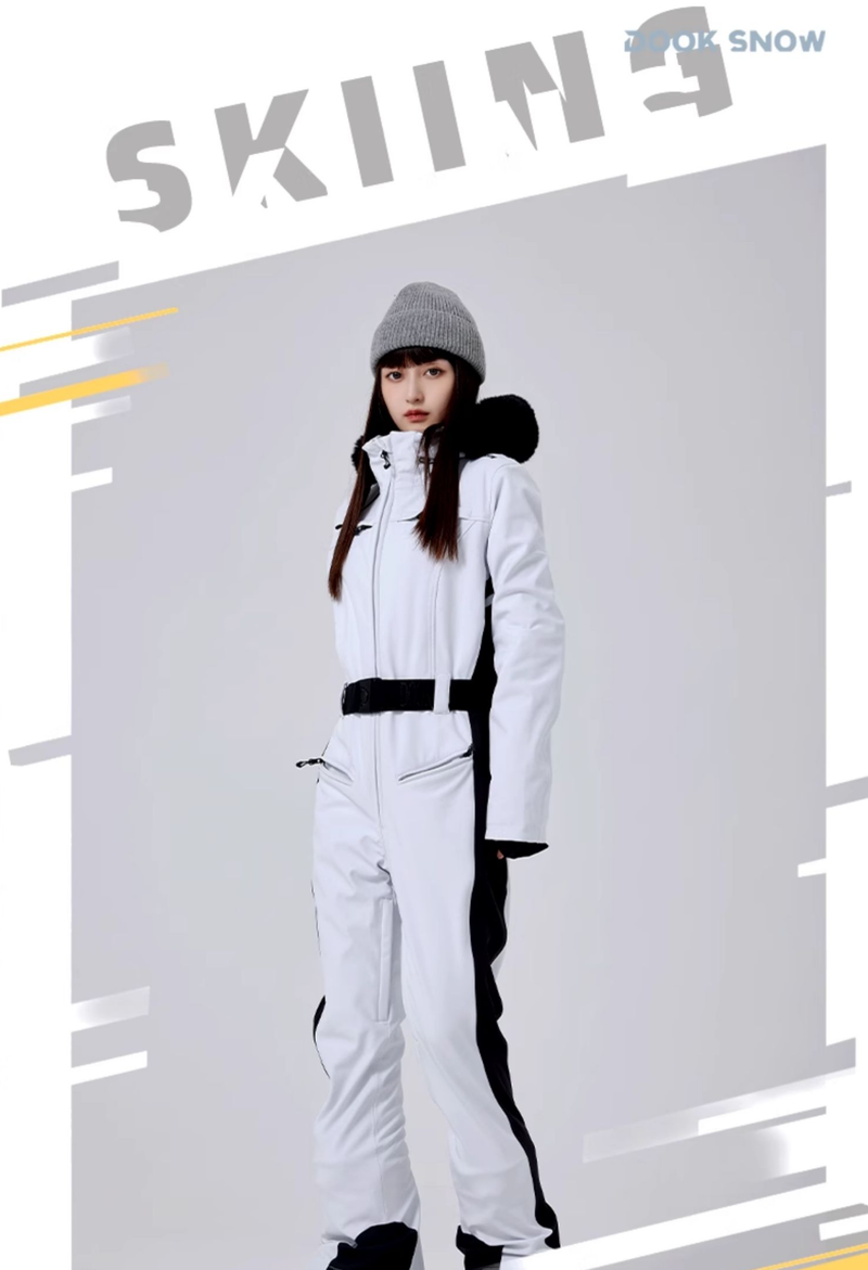 New Ski For Women One-Piece Suit Warm Windproof Waterproof Slim Fit Trendy Brand Snowboard Jacket And Pants_voghion.com