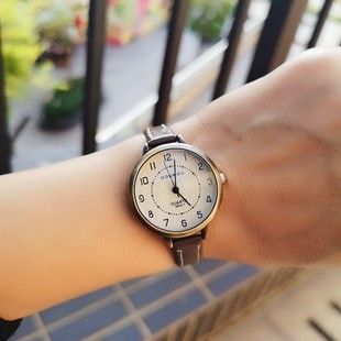 Mali i svježi akademski stil korejskog izdanja, jednostavni ženski studentski kvarcni modni sat u boji ružičastog zlata_voghion.com