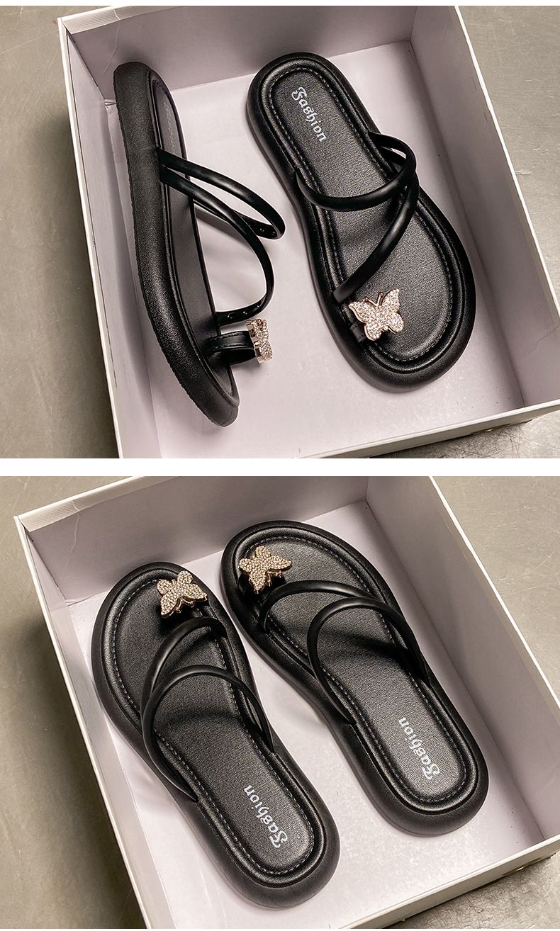 Beliebte Schleifenpantoffeln für Damen, für den Sommer im Freien, Retro-Flip-Flops für den Außenbereich, modische, vielseitige Flip-Flops für Damen_voghion.com