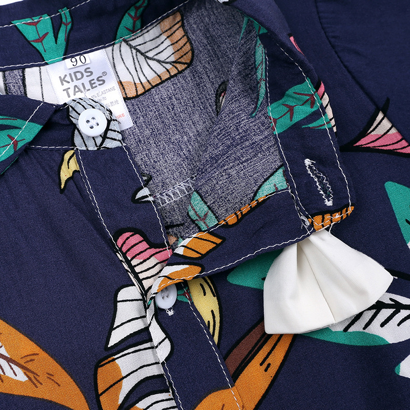 Mother&Kids Completo estivo per bambini Camicia a maniche corte stampata per ragazzi Set di due pezzi_voghion.com