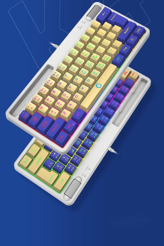 Dusha K4 RGB Backlit Wired 61-Key Dual Layout Keyboard For Office And Gaming, High Aesthetic Value_voghion.com