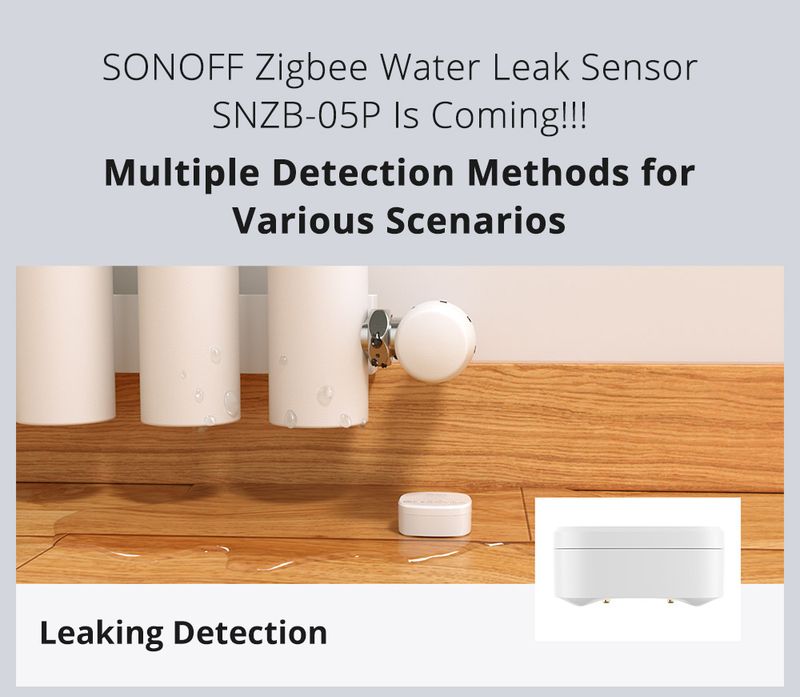 SONOFF SNZB-05P Zigbee senzor puščanja vode, zaznavanje puščanja in kapljanja, opozorilo v realnem času, pametni senzor Scence prek eWek Alexa Google_voghion.com
