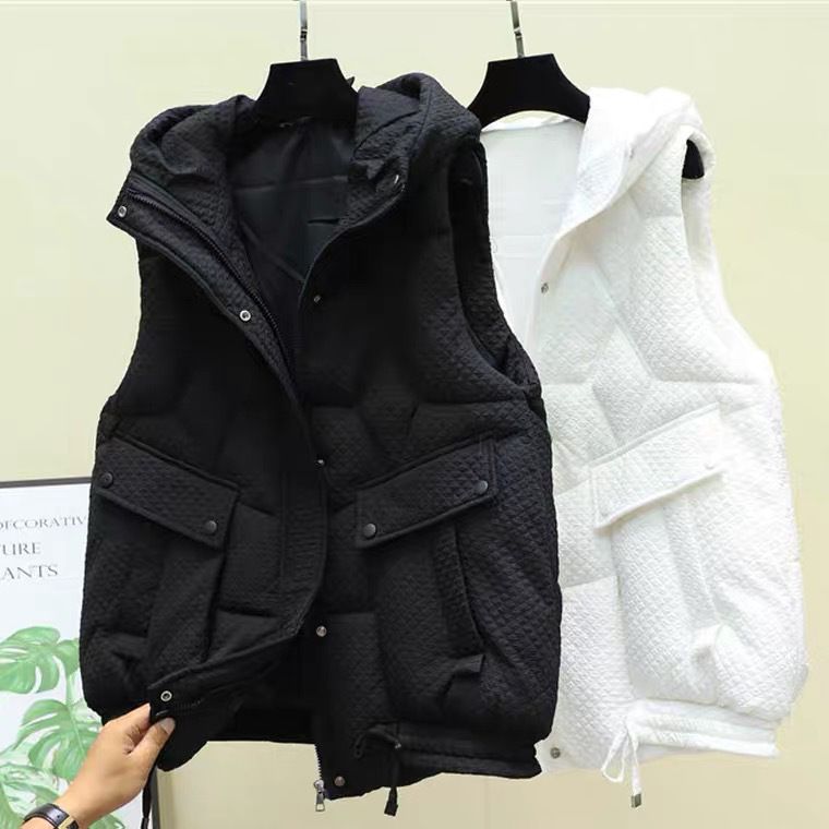 Damenbekleidung Mit Kapuze Vielseitig Verdickte, Lockere, Fleischbedeckende Jacke Für Damen Mittellange Daunenbaumwolle_voghion.com