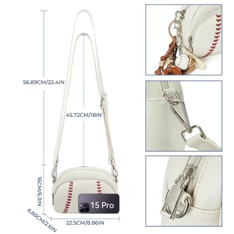 Borsa a tracolla da baseball per donna, piccola borsa a tracolla da baseball, in pelle vegana, per sport da mamma e softball_voghion.com