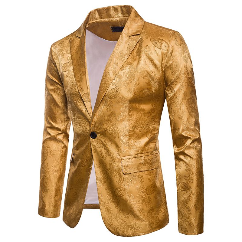Anzug Court Style Dunkles Muster Design Mode Single Button Slim Fit Herren Blazer_voghion.com