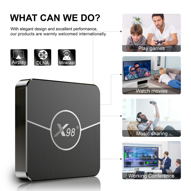 X98 Plus TV Box Android 11.0 Amlogic S905W2 X98Mini TVbox 4G 32G 64G AV1 BT 2.4G 5G Wifi 4K HDR lecteur multimédia vidéo décodeur_voghion.com