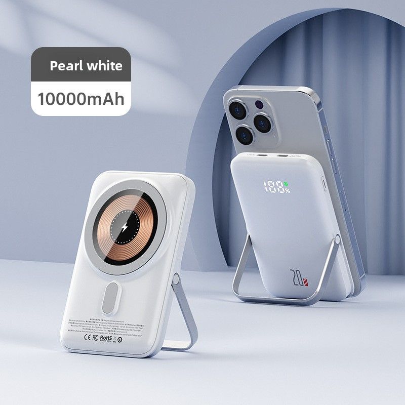 Nuovo Power Bank Wireless Magnetico Trasparente con Ricarica Rapida e Grande Capacità, Caricabatterie Portatile Ultrasottile da 10000 mAh_voghion.com