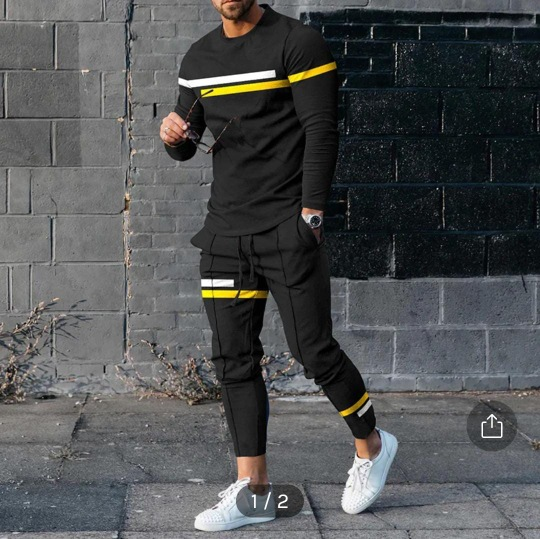 2022 New hoodie for casual round neck 3D digital printing two-piece men's set_voghion.com