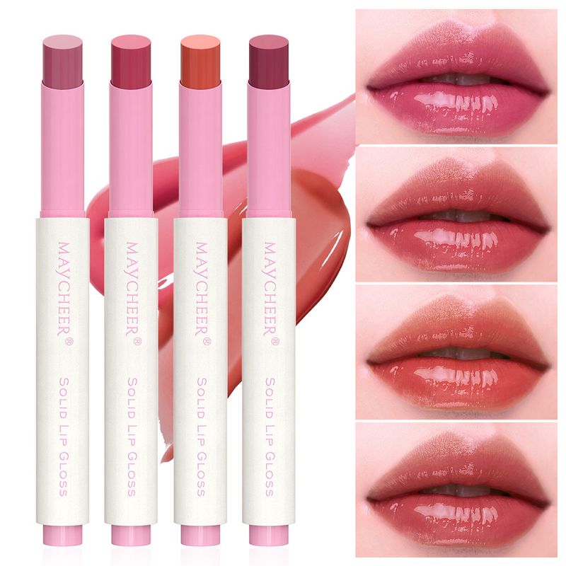 MAYCHEER Press-Type Solid Gloss Moisturizing And Hydrating For Plump Lips Non-Stick Cup Lip Color_voghion.com