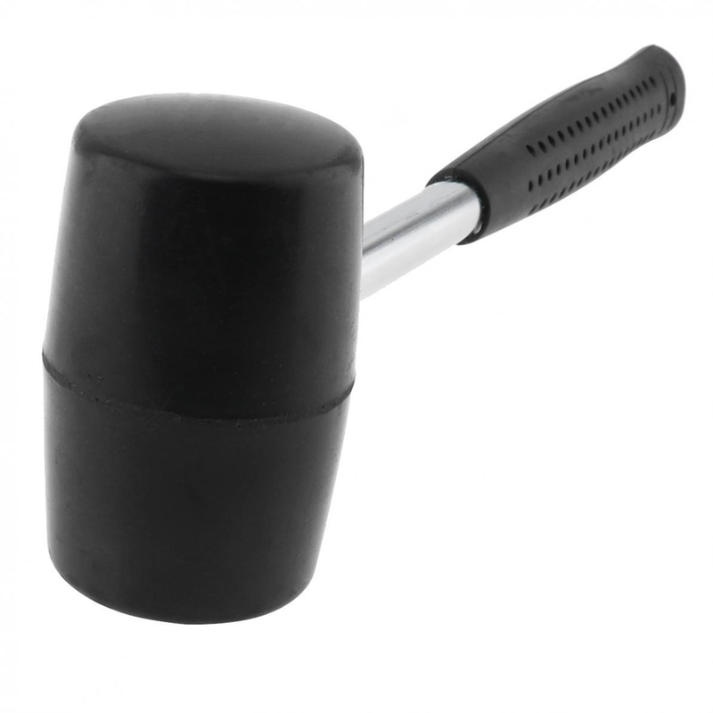 1Pcs 5.5cm Rubber Hammer Non-Elastic Black Resistant Knock Round Head Anti-Slip Handle Diy Hand Tool_voghion.com