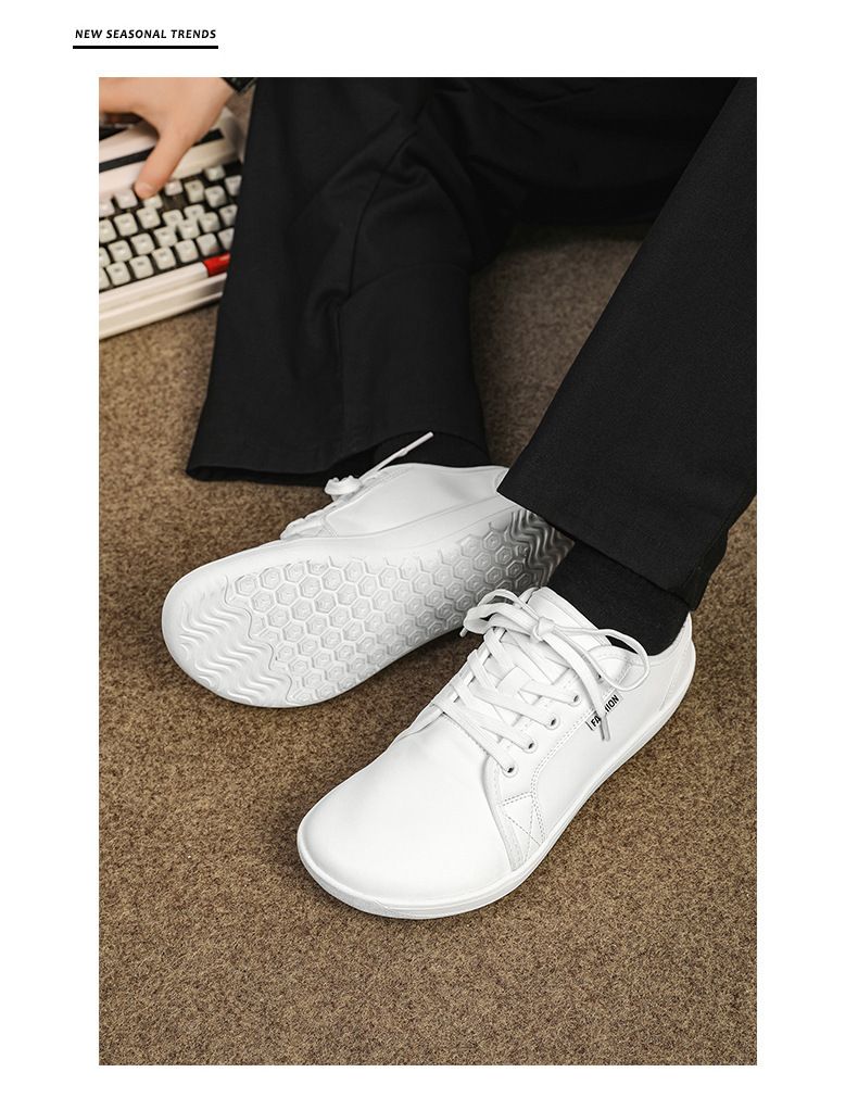 Scarpe casual da uomo nuove, larghe, a piedi nudi, leggere, con suola morbida, sportive all'aperto, basse, allacciate in pelle_voghion.com
