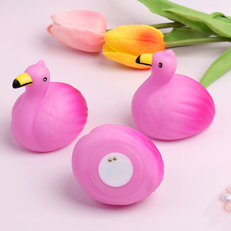 Jinleiou Baby Flamingo Bath Toy Colorful Lights LED Light Floating Safe Companion Waterproof Children Baby Pool Bath Toy Kids Gifts_voghion.com