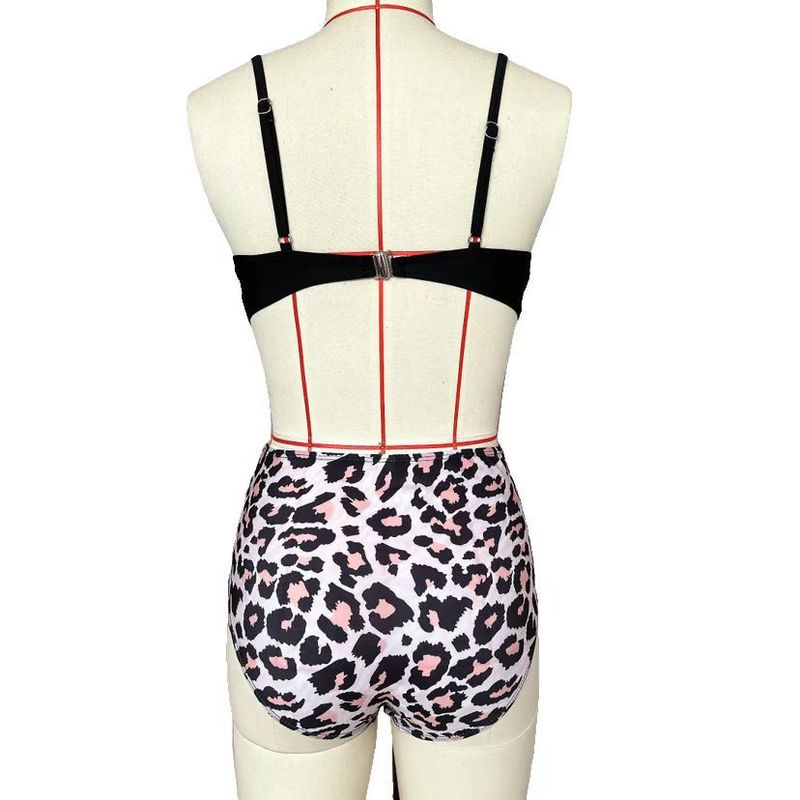 bikini Multicolor Leopard Print High Waist Tight Sexy Bikini_voghion.com
