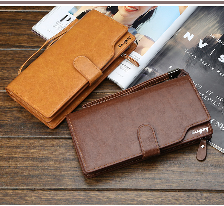 BAELLERRY Ny pung til mænd Multifunktionel Business Clutch Taske Højkvalitets Lynlås Mobiltelefon Taske Herre Taske_voghion.com