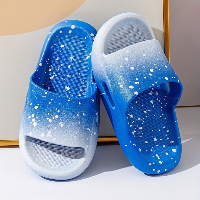 Pantofole da ragazzo a punta aperta con colori sfumati alla moda - Scarpe estive da giardino per interni, leggere e antiscivolo_voghion.com