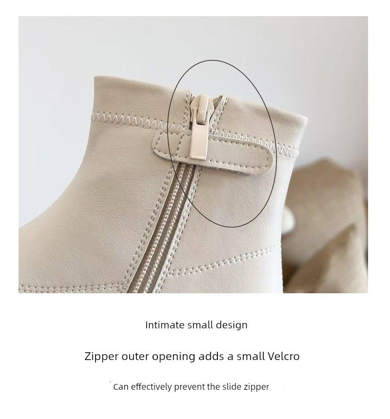 Real Cowhide White Children's Stylish Boots_voghion.com