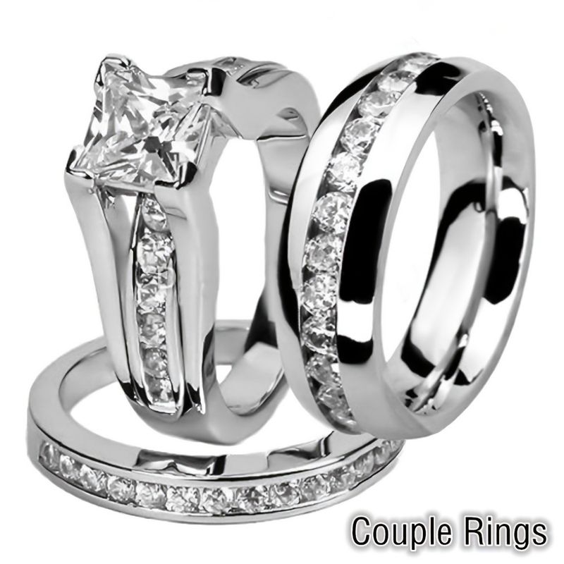 Yinchen Gioielli Donna, Matrimonio e Fidanzamento Uomo, Anelli in Acciaio Inossidabile, Anelli di Coppia_voghion.com