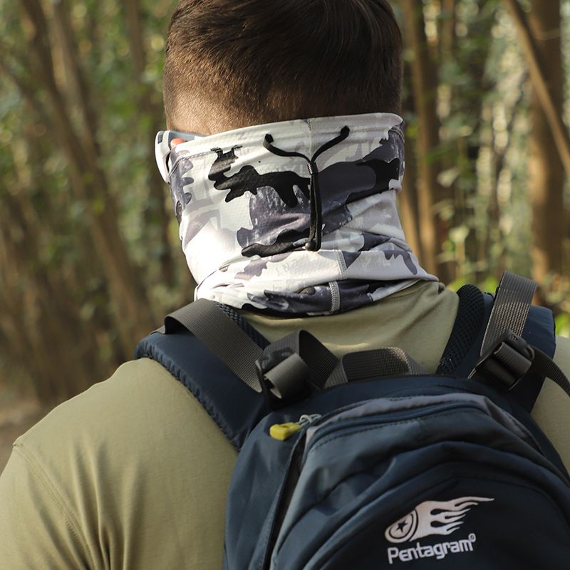 Outdoor UV Face Mask & Neck Gaiter Set - Breathable Ice Silk Arm Sleeves For Hiking Fishing & Sun Protection_voghion.com