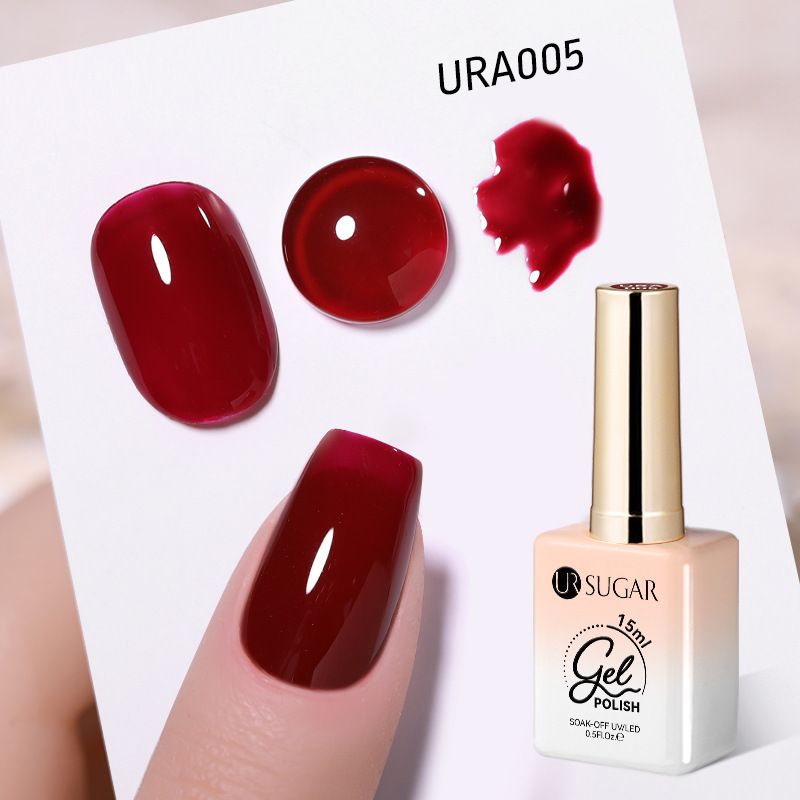 URSUGAR15ML New Classic Solid Color Nude Glitter Sequin Nail Polish Gel_voghion.com