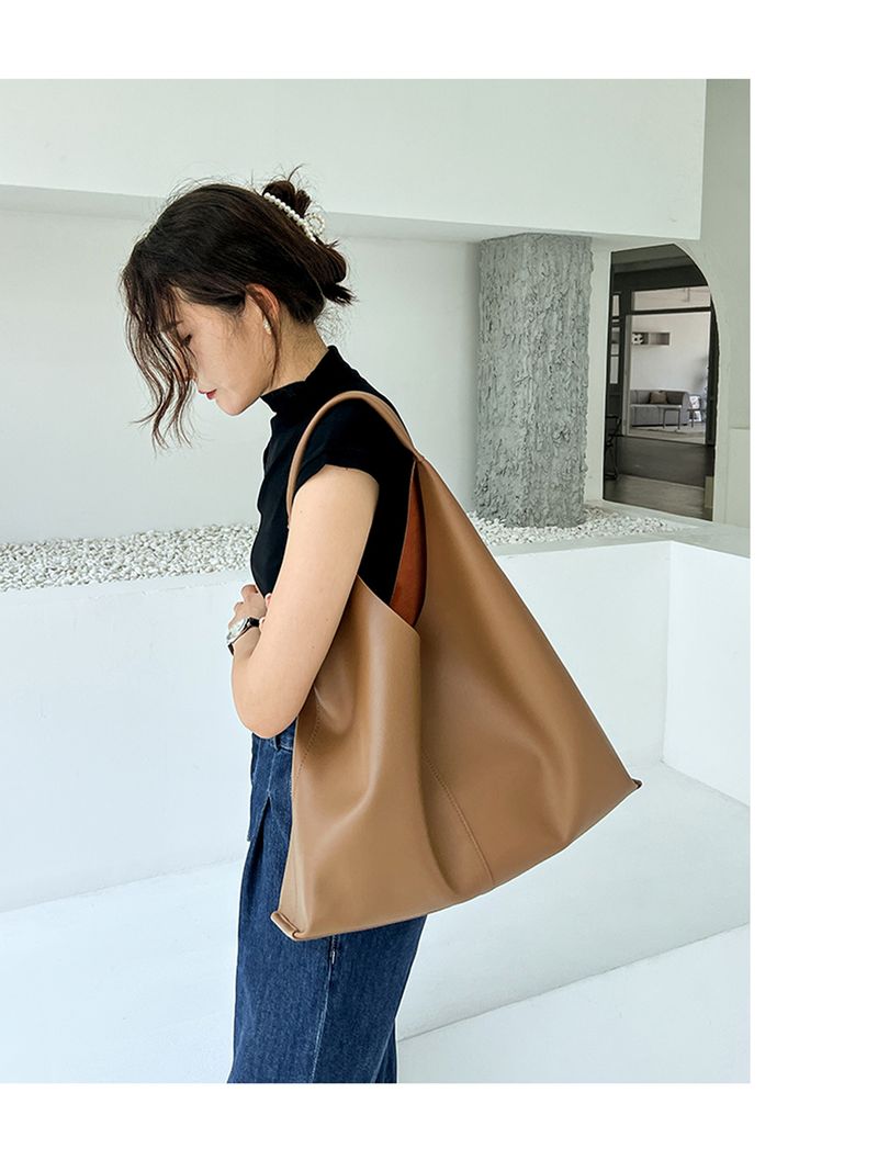 Semplice borsa a tracolla in pelle bovina 2024 nuova borsa morbida sottobraccio, borsa grande in pelle da donna_voghion.com