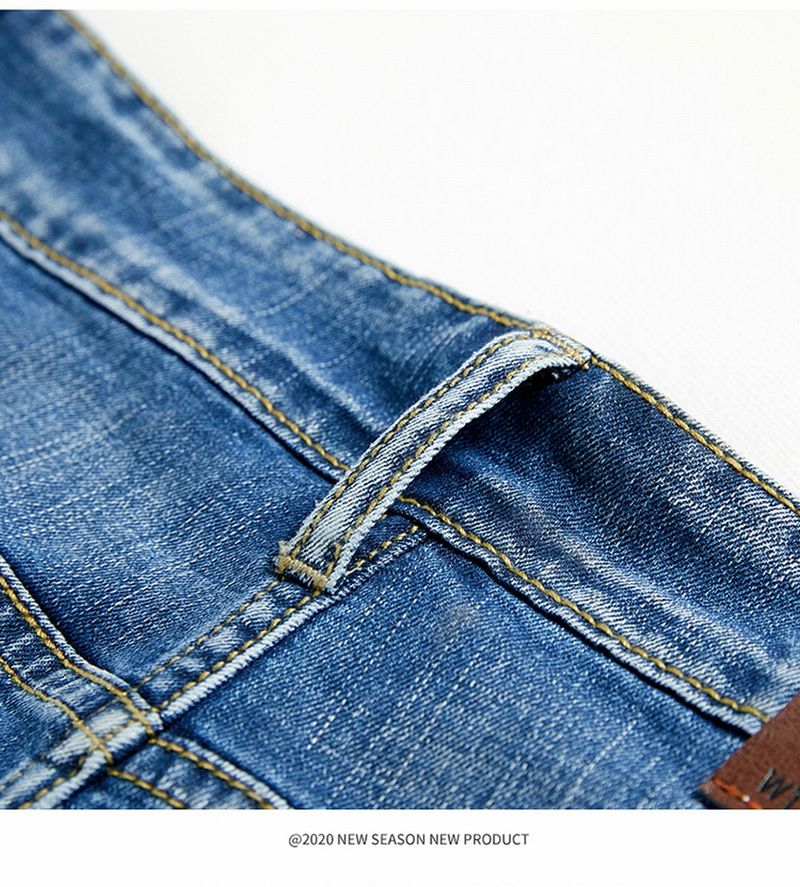 Sommer Klassische Shorts Jeans Herren Denim Hosen Gerade Stretch Casual Cool Dünn Knielang Blau Mode Marke Tägliche Hosen_voghion.com