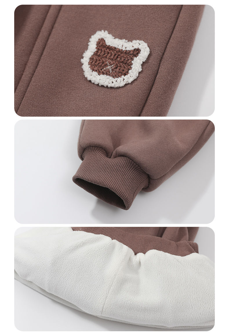 Mädchen Winterkleid Plüsch verdickter Pullover 2023 neue Mode Cartoon Top Hosen zweiteiliges Set für mittlere und große_voghion.com
