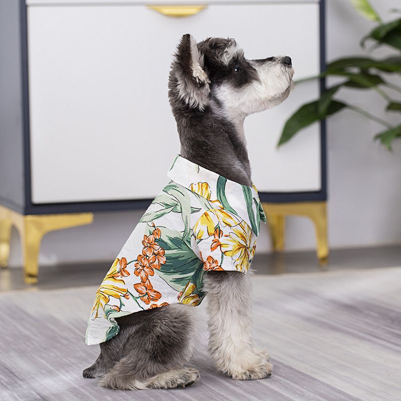 Haustierkleidung für große Hunde Hawaiian Beach Casual Shirt Mensch-Hund Eltern-Kind-Outfit Sommer Thin Style Factory_voghion.com