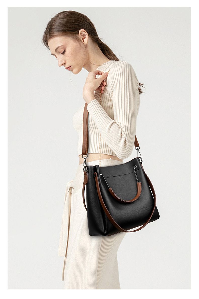 LEMON KOKO Borsa tote grande da donna con tracolla, borsa a tracolla casual in pelle PU per lavoro e viaggio, elegante design a blocchi di colore, capiente_voghion.com