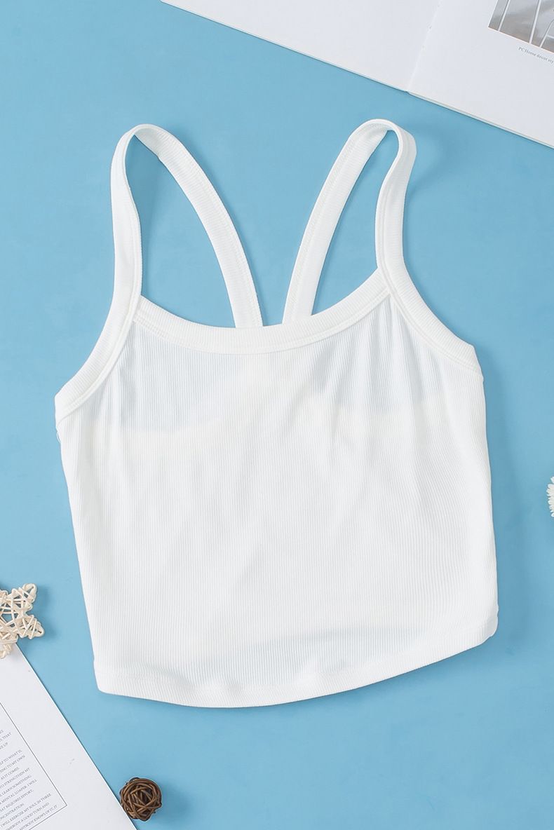 Women's Clothing Spring And Summer New Solid Color Tight Small Vest Women's European And American Simple All Match Pullover Sleeveless Tops_voghion.com