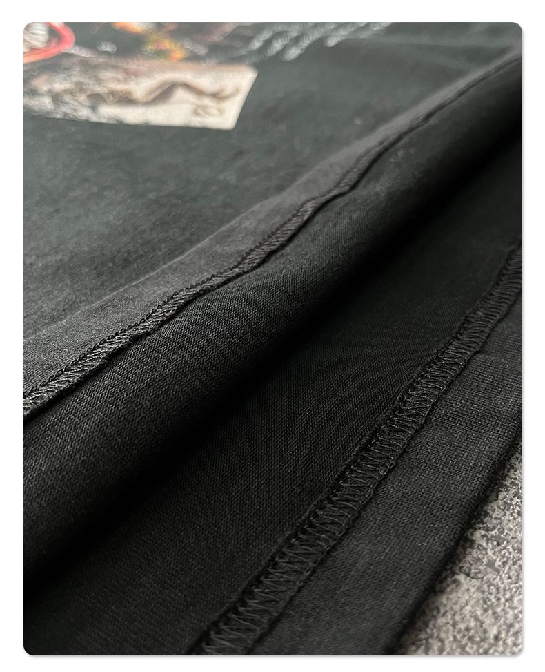 Maglietta da uomo a maniche corte con stampa a pipistrello Dark Clown, maglietta da uomo ampia alla moda di strada americana_voghion.com