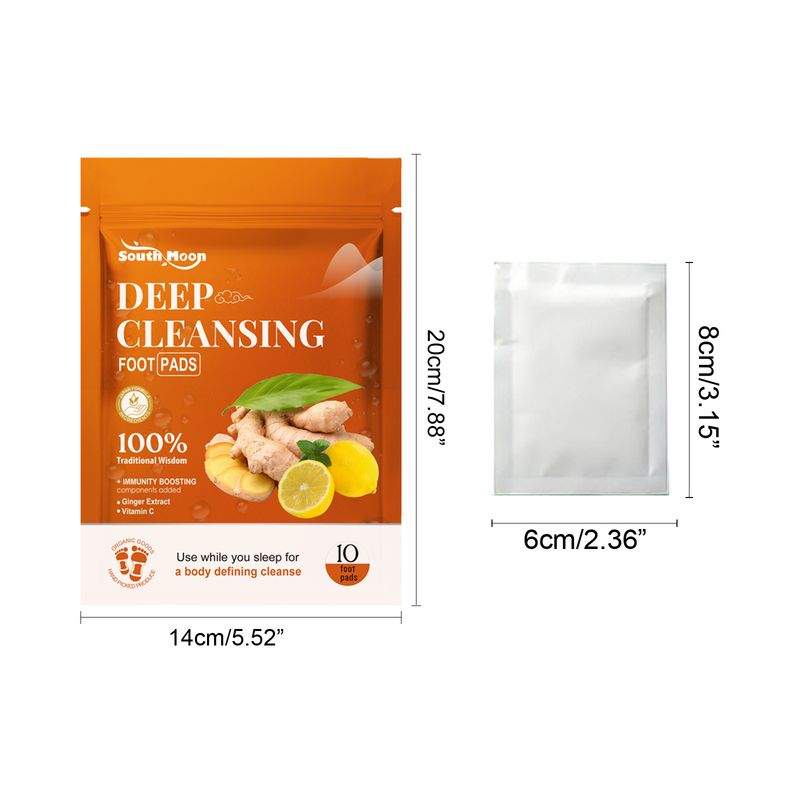 Parches de limpieza profunda para pies South Moon con jengibre (10 unidades) para aliviar las molestias físicas. Parche para el cuidado de los pies._voghion.com