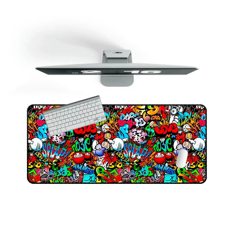 Große Maus Graffiti Kunst Gaming Mousepad Computer Gummi Gamer Mause PC Schreibtisch Matte Tastatur Pad Teppich_voghion.com